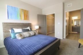 Lincoln apartment for rent - Bedroom with walk-in closet at WH Flats new luxury apartments in south Lincoln NE 68516
