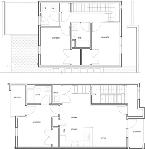 Floor plan for 3 beds, 2 baths, 1256 sqft
