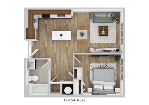 Floor plan for 1 bed, 1 bath, 825 sqft
