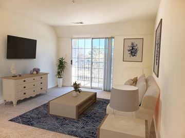 Annapolis apartment for rent - a living room with a couch and a coffee table