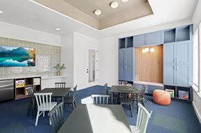 San Antonio apartment for rent - a room with tables and chairs and a tv