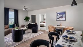 Dallas apartment for rent - a living room and dining room in an apartment