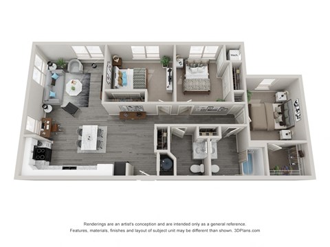 Floor plan for 3 beds, 1.5 baths, 1280 sqft