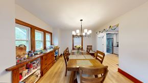 Ann Arbor apartment for rent - A dining room with a table set for six.