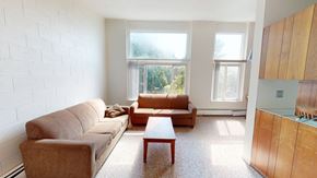 Ann Arbor apartment for rent - A living room with a couch, chair, and coffee table.