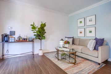 Vista apartment for rent - a living room with a couch and a table
