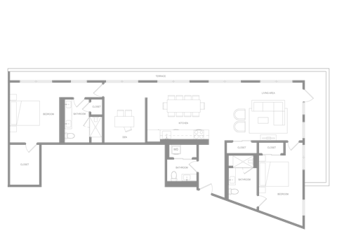 Floor plan for 2 beds, 2.5 baths, 1800 sqft