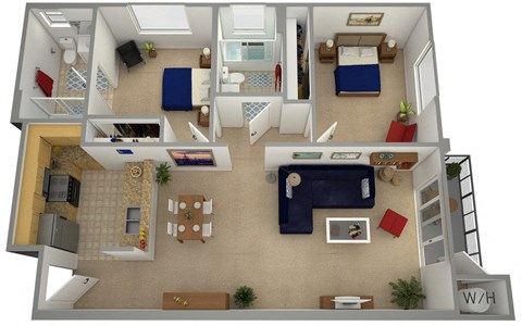 Floor plan for studio, 841 sqft
