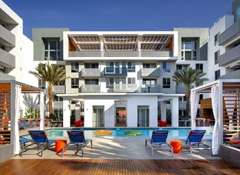 Resort style pool the q variel luxury apartments woodland hills ca