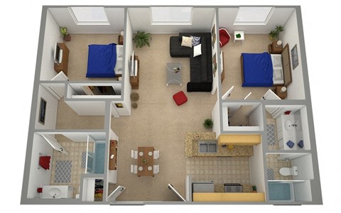Floor plan for studio, 850 sqft