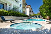 Canoga Park apartment for rent - A small round pool with a ladder in the middle of it.