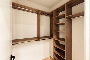 Spacious walk-in closets