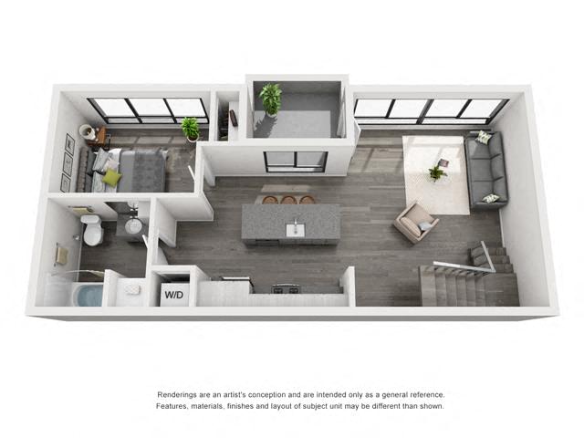Floor plan for 2 beds, 2 baths, 1230 sqft