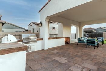 Bbq with seating area