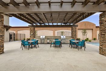 Outdoor bbq and seating area