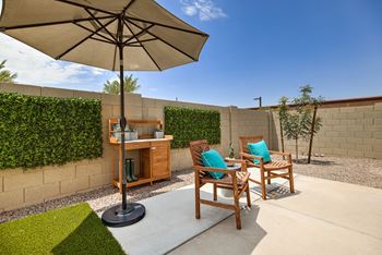 Private backyard patio