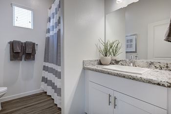 Upgraded bathrooms with granite counters