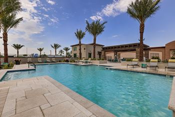 Poolside relaxation area