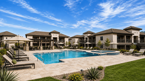 Tucson apartment for rent - A large house with a pool in the backyard.