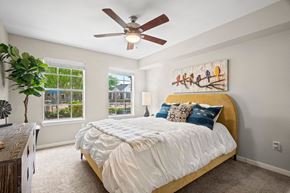 Houston apartment for rent - Bedroom, Bed, Closet, Interior Design, Window, Ceiling Fans