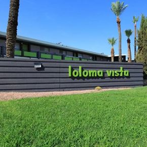 Scottsdale apartment for rent - A building with a sign that says "loloma vista" in front of it.