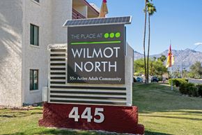 Tucson apartment for rent - Sign, Entrance, Exterior, Landscaping