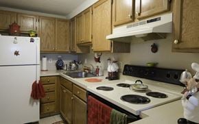 Lynn apartment for rent - a kitchen with a stove and a refrigerator