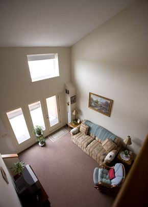 Chicopee apartment for rent - an overhead view of a living room with a couch