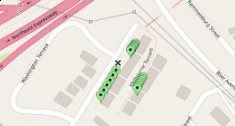 Cincinnati apartment for rent - a map of a parking lot with green terminals