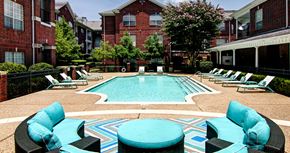 Houston apartment for rent - Luxury swimming pool with relaxing sundeck at Tuscany Apartments in Houston.