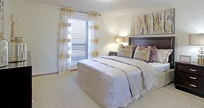 Lincoln apartment for rent - Spacious master bedroom with attached walk-in closet and master bathroom at LionsGate Apartments in Lincoln, Nebraska