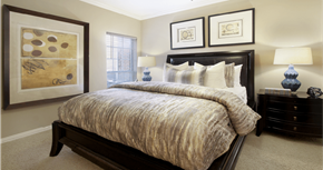 Houston apartment for rent - Spacious bedroom with walk-in closet and ceiling fan at Tuscany Lane Apartments in Houston.