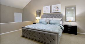 Houston apartment for rent - Huge master bedroom with vaulted ceiling and loft style layout with attached master bathroom and walk-in closet at Woodlake on the Bayou Apartments in Houston.
