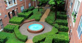 Dallas apartment for rent - Gated apartment community near the Galleria with landscaped courtyards, beautiful landscaping, and beautiful courtyards with fountains.