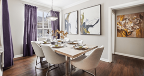 Dallas apartment for rent - Spacious dining room with wood plank floors and oversized windows, luxury apartments in Dallas