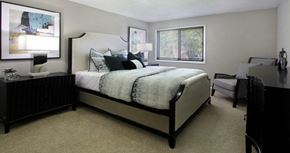 La Vista apartment for rent - Spacious bedroom with walk-in closet and gray wall color at Inwood Apartments in La Vista, Nebraska