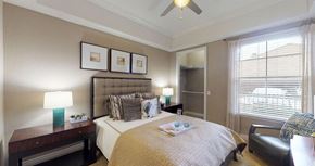 Minnetonka apartment for rent - Spacious master bedroom with attached walk-in closet and master bathroom at RidgeGate Apartments in Minnetonka, Minnesota