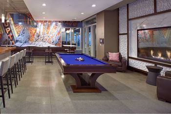 Game room with billiards