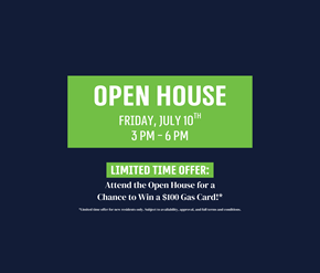 Saint John apartment for rent - An open house event is advertised for Friday, July 10th from 3 PM to 6 PM.