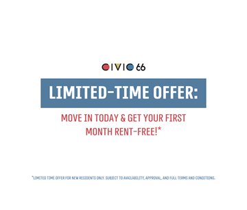 Kitchener apartment for rent - A promotional image for a limited-time offer from OIVO, offering a free first month of rent for new residents.