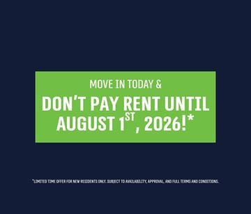 Mississauga apartment for rent - A promotional image offering a free rent period for new residents.