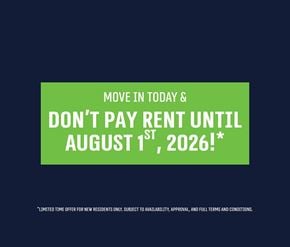 Halifax apartment for rent - A promotional image offering a free rent period for new residents.