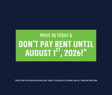 London apartment for rent - A promotional image offering a free rent period for new residents.