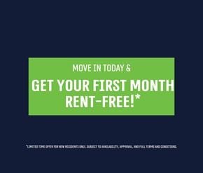Halifax apartment for rent - A promotional image offering a free first month's rent for new residents.