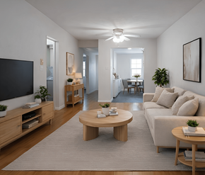 Riverview apartment for rent - Pheasant Hill Apartments Living Room Hallway