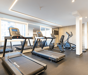 Sherwood Park apartment for rent - A gym with treadmills and elliptical machines.