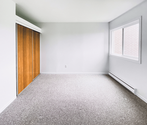 St. John's apartment for rent - A room with a carpeted floor and a window with blinds.
