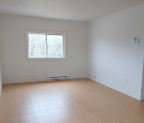 Fredericton apartment for rent - A room with a window and wooden flooring.