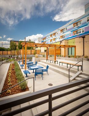 Denver apartment for rent - Outdoor Living Spaces at Arroyo Village Apartments, Denver, 80204