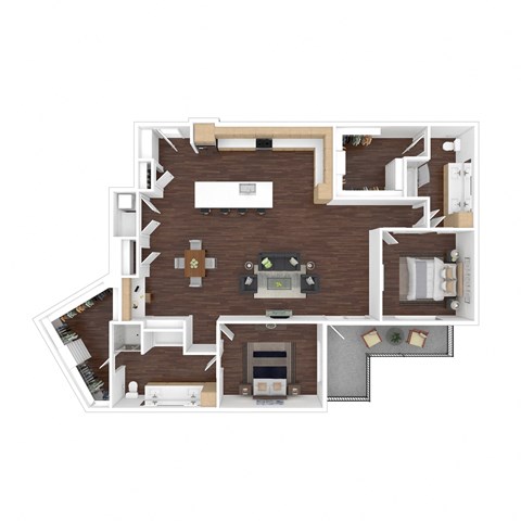 Floor plan for 2 beds, 2 baths, 1648 sqft